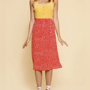 Rouje Paris Gloria wrap skirt red floral 38